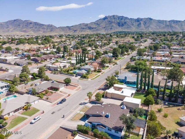 6504 Camino Fuente Dr, El Paso, TX 79912 - aerial perspective of suburban area with a mountainous background