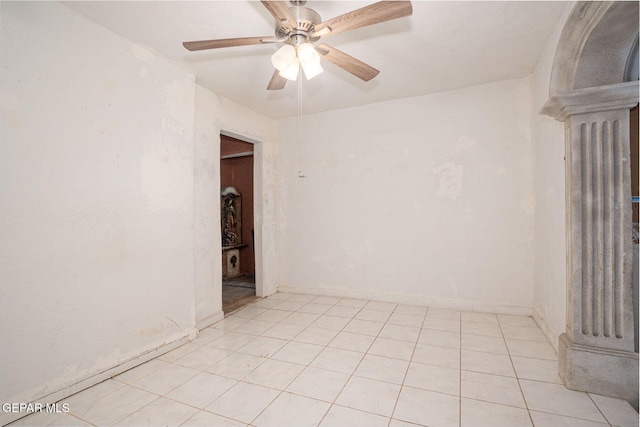 363 Ontiveros St, El Paso, TX 79932 - unfurnished room with a ceiling fan and light tile patterned floors