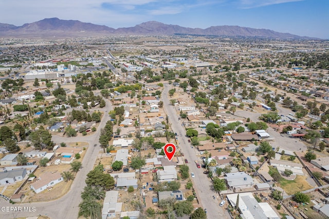 363 Ontiveros St, El Paso, TX 79932 - aerial view of property's location with a mountainous background and nearby suburban area
