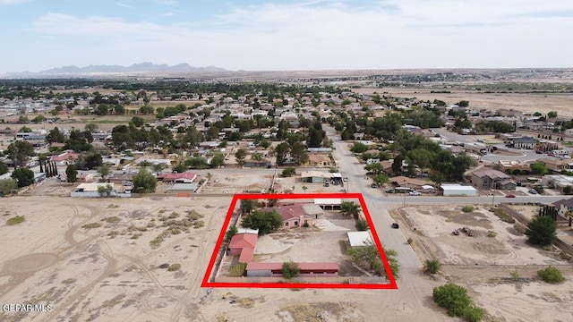 6100 Valley Dr, El Paso, TX 79932 - aerial view of residential area with mountains and property boundaries highlighted