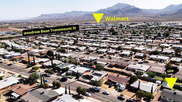 10077 Kirwood St, El Paso, TX 79924 - aerial view of residential area featuring a mountainous background