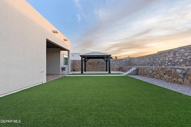 12287 Houghton Spgs, Horizon City, TX 79928 - view of green lawn featuring a gazebo and a patio