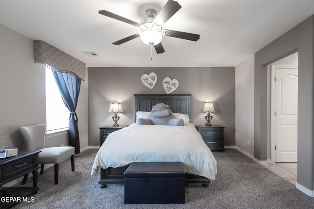 12301 Desert Heights Ct, El Paso, TX 79938 - bedroom featuring carpet flooring and ceiling fan
