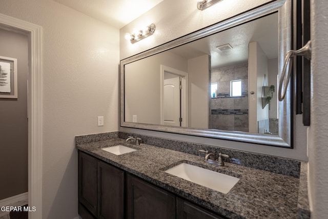 12301 Desert Heights Ct, El Paso, TX 79938 - full bath with double vanity and tiled shower