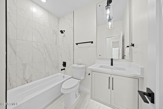 13391 Jeff Winton Dr, El Paso, TX 79928 - full bath featuring toilet, shower / bath combination, vanity, and baseboards