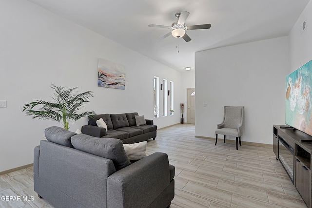 533 Cedarwood Ave, El Paso, TX 79928 - living room with a ceiling fan and wood tiled floors