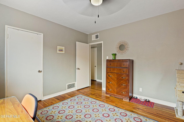 4012 Hastings Dr, El Paso, TX 79903 - bedroom with wood finished floors, baseboards, and a ceiling fan