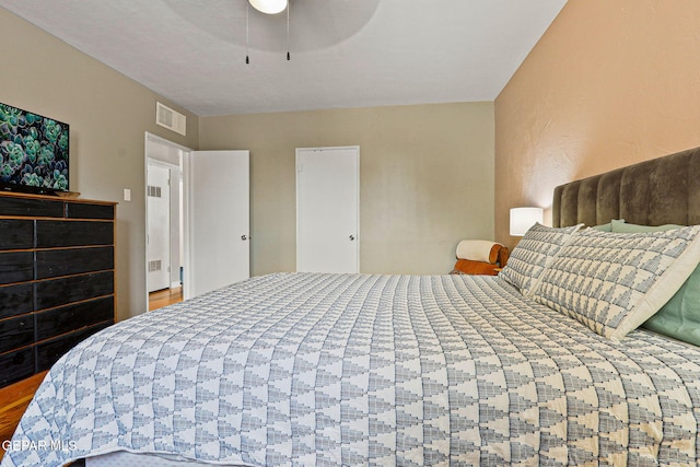 4012 Hastings Dr, El Paso, TX 79903 - bedroom featuring ceiling fan and wood finished floors