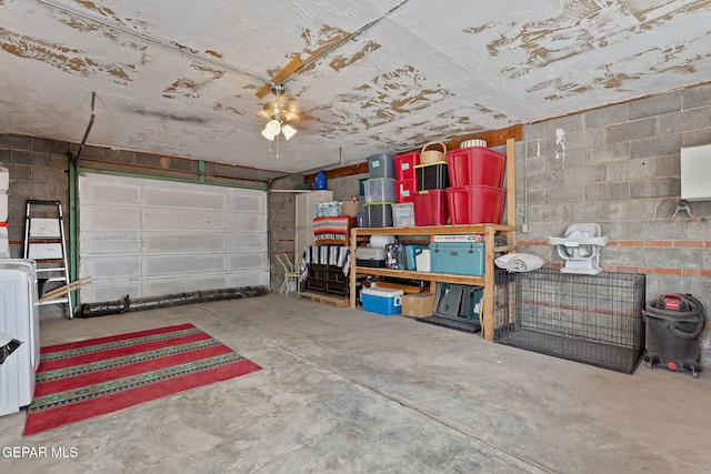 4012 Hastings Dr, El Paso, TX 79903 - garage with concrete block wall and washer / clothes dryer