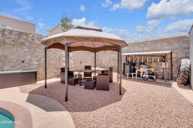 532 Gentry Way, El Paso, TX 79928 - view of patio / terrace featuring a gazebo and outdoor dining area