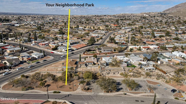 3408 Stanton St 233179, El Paso, TX 79902 - aerial view of property and surrounding area with nearby suburban area and property parcel outlined