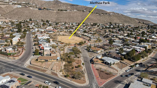 3408 Stanton St 233179, El Paso, TX 79902 - aerial overview of property's location featuring a mountainous background and nearby suburban area
