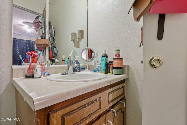 8957 Robert Dr Unit A & B, El Paso, TX 79904 - bathroom featuring vanity and a textured wall