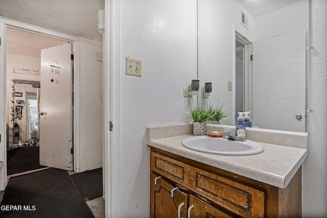 8957 Robert Dr Unit A & B, El Paso, TX 79904 - bathroom with vanity, a textured wall, and a textured ceiling