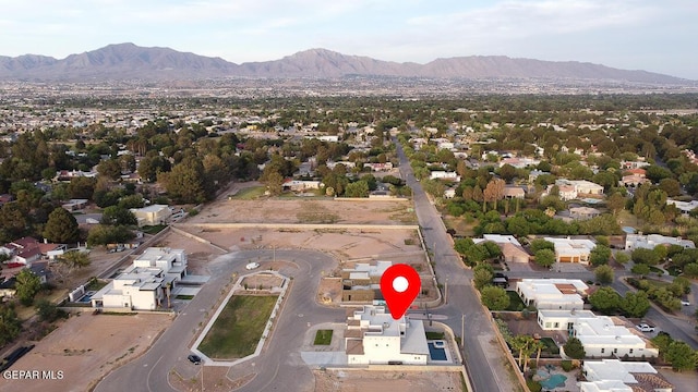 820 W Gate, El Paso, TX 79932 - aerial overview of property's location featuring a mountain backdrop and nearby suburban area