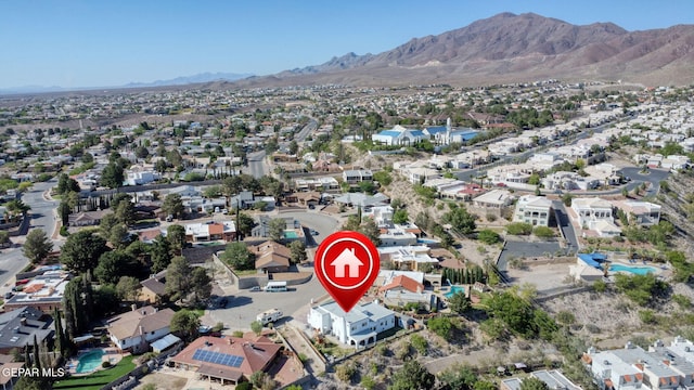 6008 Camino Alegre Dr, El Paso, TX 79912 - aerial view of property and surrounding area with nearby suburban area and a mountainous background