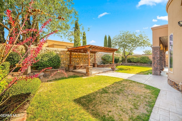 14624 Long Shadow Ave, El Paso, TX 79938 - view of yard featuring a pergola and a patio area