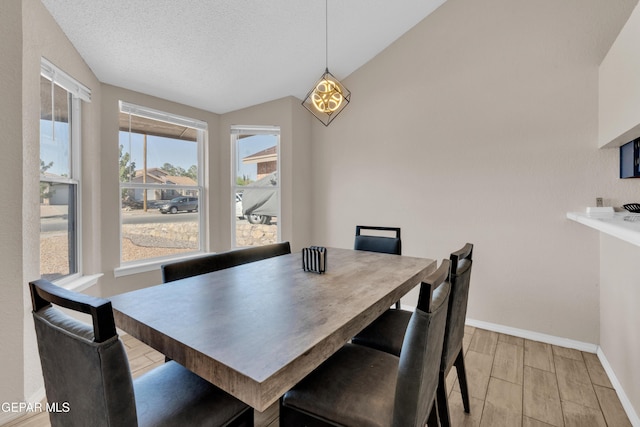 13324 Mitchell Dr, Horizon City, TX 79928 - dining area with baseboards, light wood finished floors, and a textured ceiling