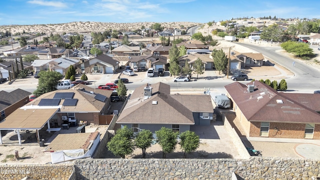 13324 Mitchell Dr, Horizon City, TX 79928 - aerial perspective of suburban area featuring a mountainous background