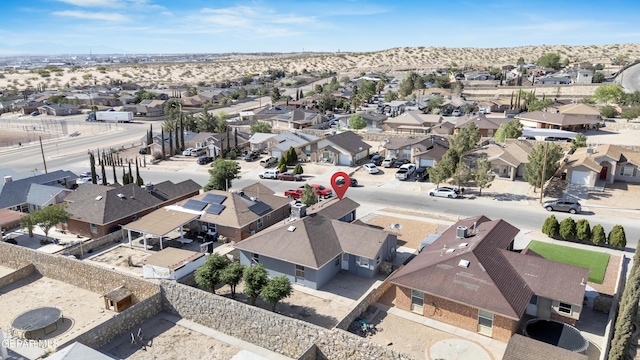 13324 Mitchell Dr, Horizon City, TX 79928 - aerial perspective of suburban area featuring mountains