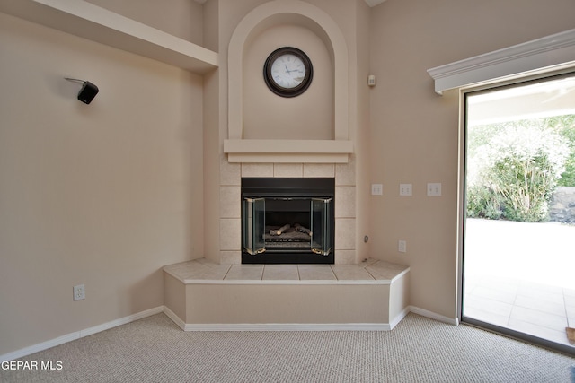 216 Desert Garden Dr, Santa Teresa, NM 88008 - detailed view of carpet, a fireplace, and baseboards