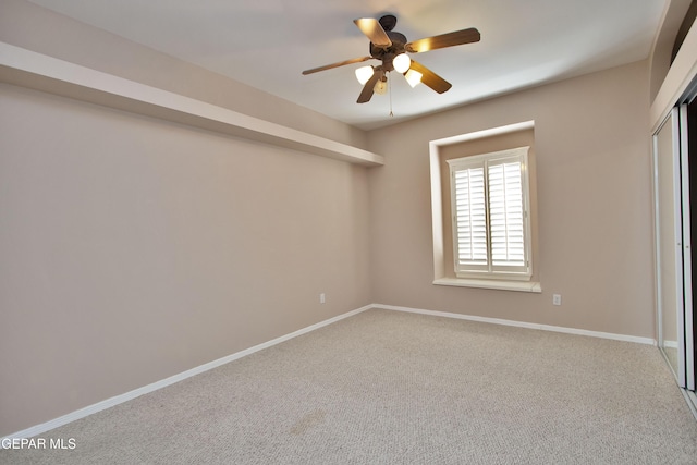 216 Desert Garden Dr, Santa Teresa, NM 88008 - unfurnished bedroom with carpet flooring, baseboards, a closet, and a ceiling fan