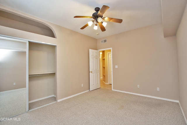 216 Desert Garden Dr, Santa Teresa, NM 88008 - unfurnished bedroom featuring carpet floors, a closet, baseboards, and ceiling fan