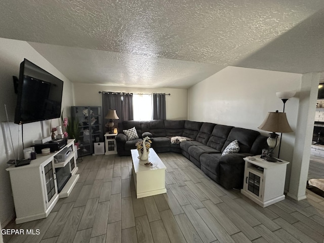 5028 Sagittarius Ave, El Paso, TX 79924 - living room featuring a textured ceiling and wood finished floors