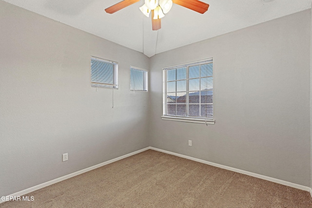5965 Katelyn Gray Cir, El Paso, TX 79924 - unfurnished room with light colored carpet, ceiling fan, and baseboards