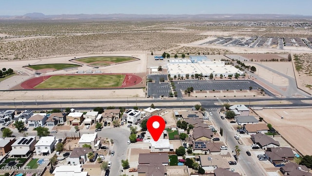 14156 Warren Belin Dr, Horizon City, TX 79928 - aerial view of property and surrounding area featuring nearby suburban area and mountains
