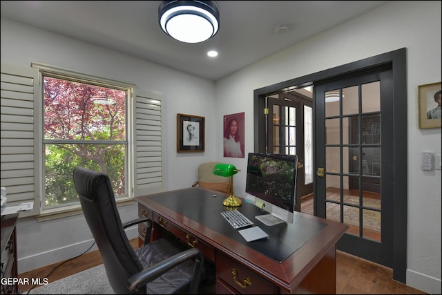 4490 Shadow Willow Dr, El Paso, TX 79922 - office area featuring baseboards and french doors