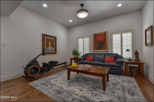 4490 Shadow Willow Dr, El Paso, TX 79922 - living area featuring baseboards, recessed lighting, and wood finished floors