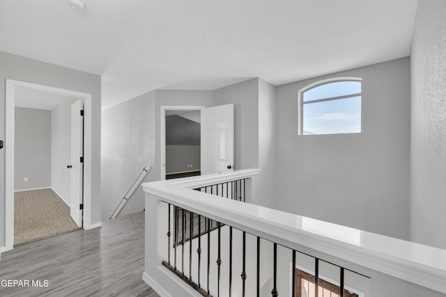 14378 N Cave Dr, El Paso, TX 79938 - hallway featuring an upstairs landing, light wood-type flooring, and baseboards
