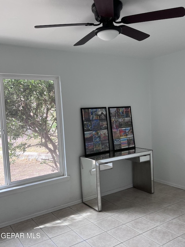 318 Olivia Cir, El Paso, TX 79912 - unfurnished office featuring tile patterned floors, ceiling fan, and baseboards