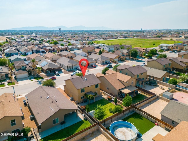 2216 Azure Point Ave, El Paso, TX 79938 - aerial perspective of suburban area with a mountain backdrop