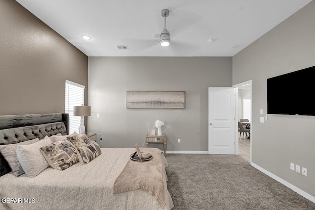 3936 Aspiration, El Paso, TX 79938 - carpeted bedroom with baseboards and a ceiling fan