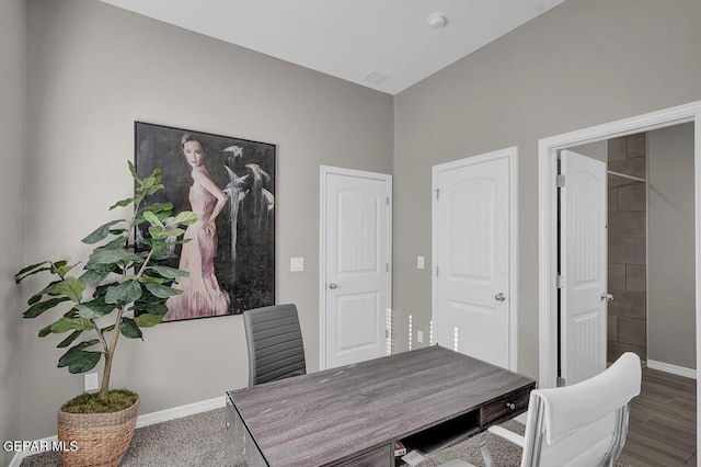 3936 Aspiration, El Paso, TX 79938 - office area featuring baseboards and wood finished floors