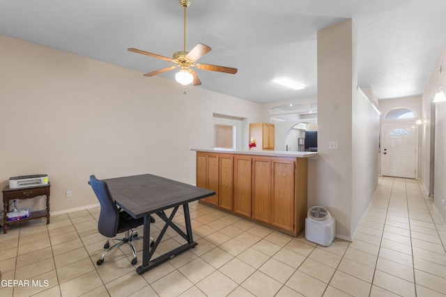 2297 Lisa Sherr St, El Paso, TX 79938 - office with light tile patterned floors, ceiling fan, and baseboards