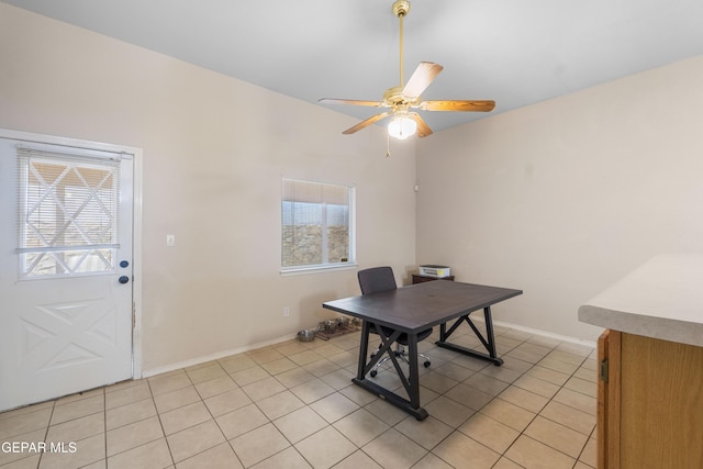 2297 Lisa Sherr St, El Paso, TX 79938 - office space featuring light tile patterned floors, a ceiling fan, and baseboards