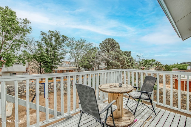 4521 Loma De Plata Dr, El Paso, TX 79934 - view of wooden deck