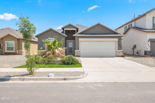 13804 Sky Ranger Ave, Horizon City, TX 79928 - view of front facade with an attached garage, concrete driveway, and stucco siding