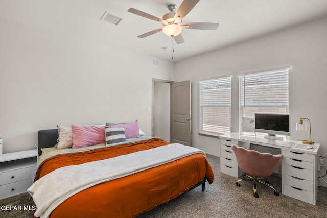13804 Sky Ranger Ave, Horizon City, TX 79928 - carpeted bedroom with a ceiling fan