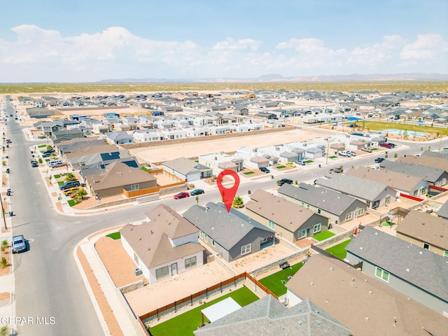 13804 Sky Ranger Ave, Horizon City, TX 79928 - aerial view of residential area with a mountain backdrop
