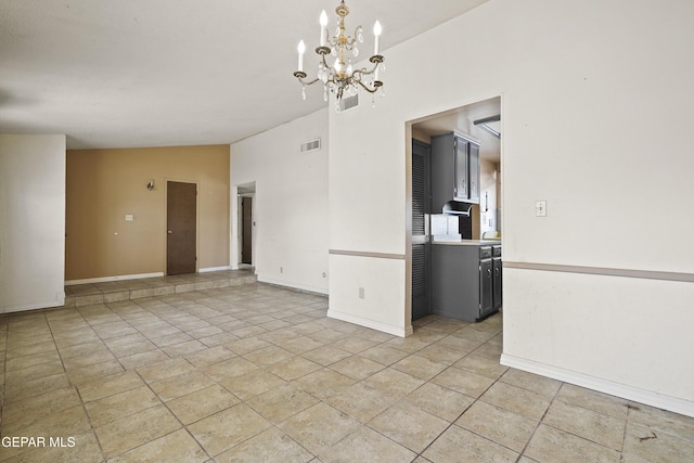 4112 Blackstone Ct, El Paso, TX 79922 - unfurnished room with a chandelier and baseboards