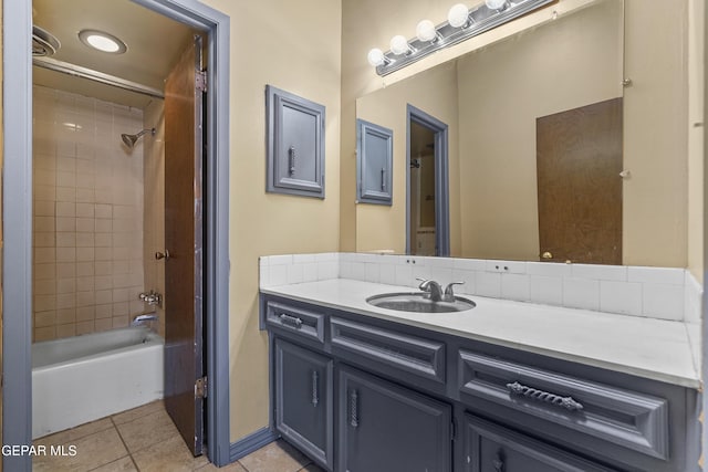 4112 Blackstone Ct, El Paso, TX 79922 - bathroom with tile patterned flooring, vanity, and washtub / shower combination