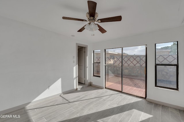 10109 Saigon Dr, El Paso, TX 79925 - empty room with baseboards, ceiling fan, and wood finish floors