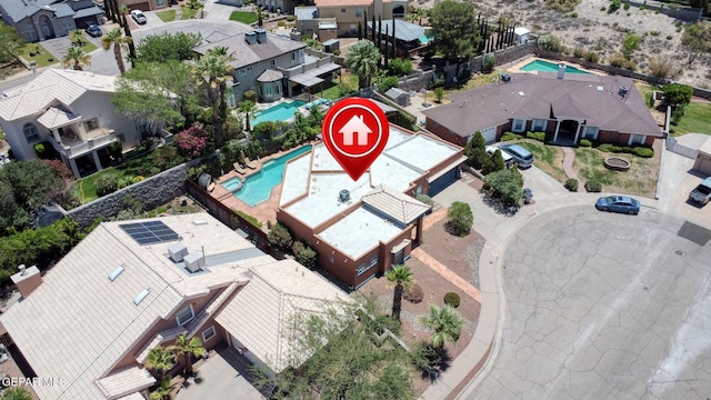904 Las Palmas Way, El Paso, TX 79912 - aerial perspective of suburban area with a pool area