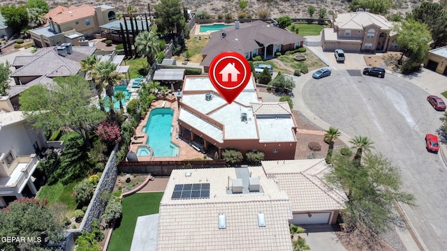904 Las Palmas Way, El Paso, TX 79912 - aerial perspective of suburban area featuring a pool area