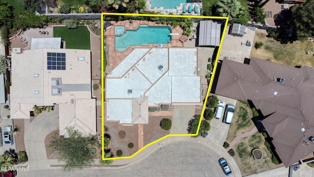 904 Las Palmas Way, El Paso, TX 79912 - aerial view of property's location with property boundaries highlighted and a pool