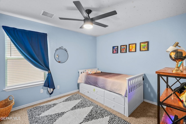 14382 Karen Point Ct, El Paso, TX 79938 - bedroom with carpet floors, baseboards, and ceiling fan